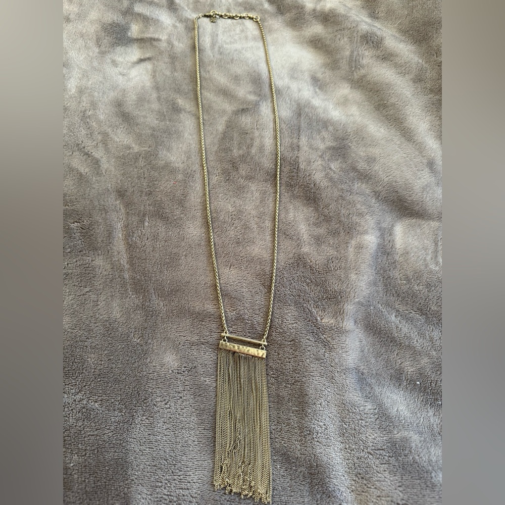 Lucky Brand Gold Necklace with Tassel Design
